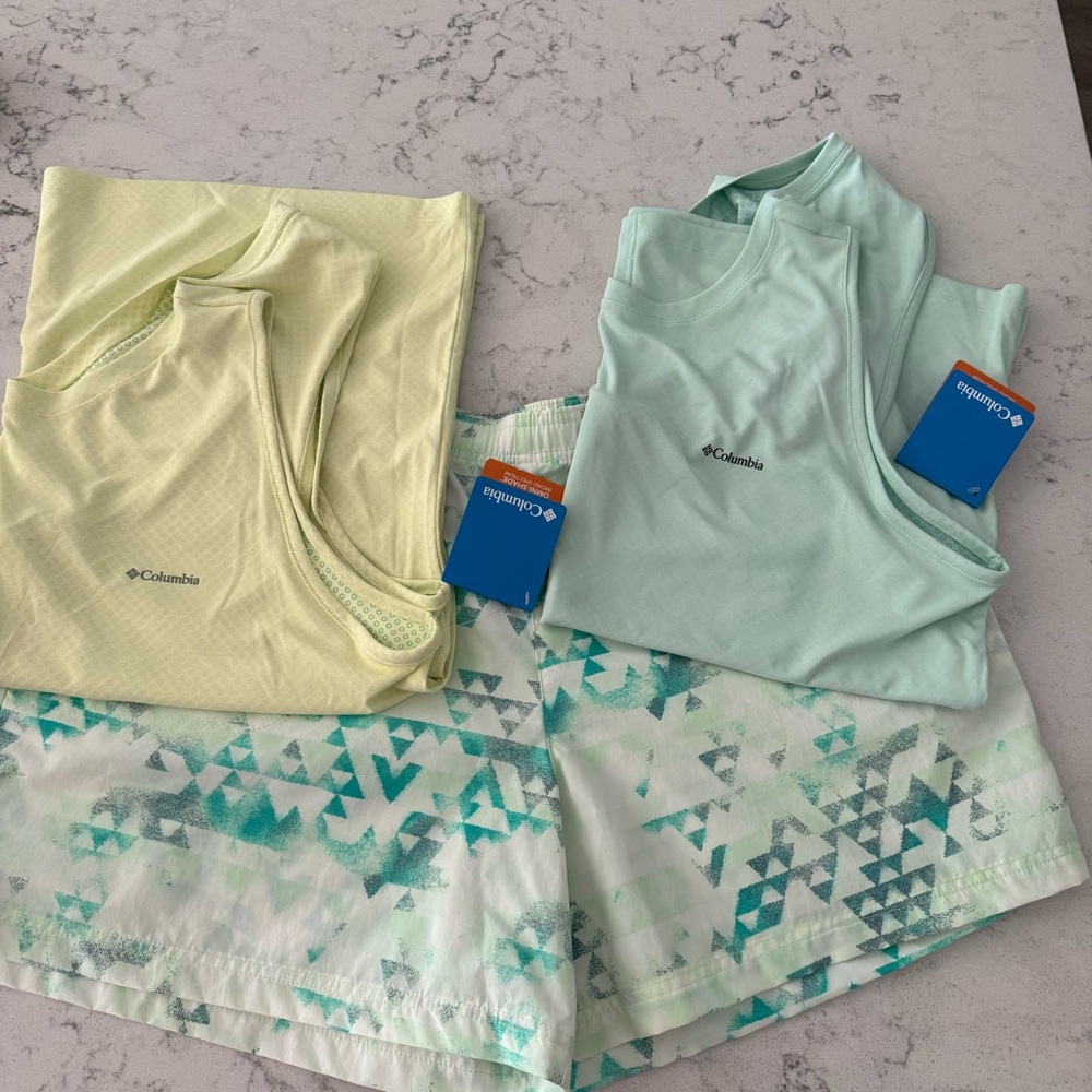 NWT-Columbia Women’s Sandy River Printed Aqua Short Sz XXL - Picture 12 of 12